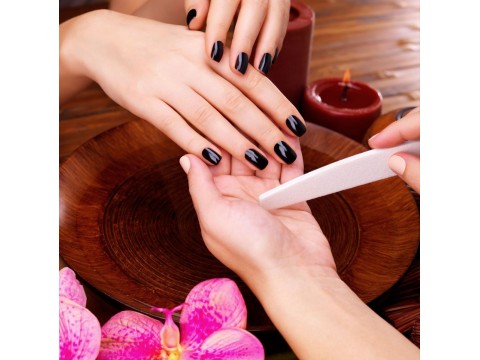 Nagų padengimas BIO geliu + klasikinis manikiūras su ilgalaikiu lakavimu